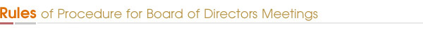 Rules of Procedure for Board of Directors Meetings